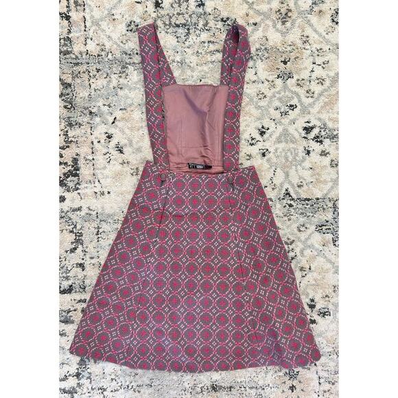Vintage 100% Wool Overall Dress Pink Gray Size S Winter Welsh Wools - Picture 3 of 9
